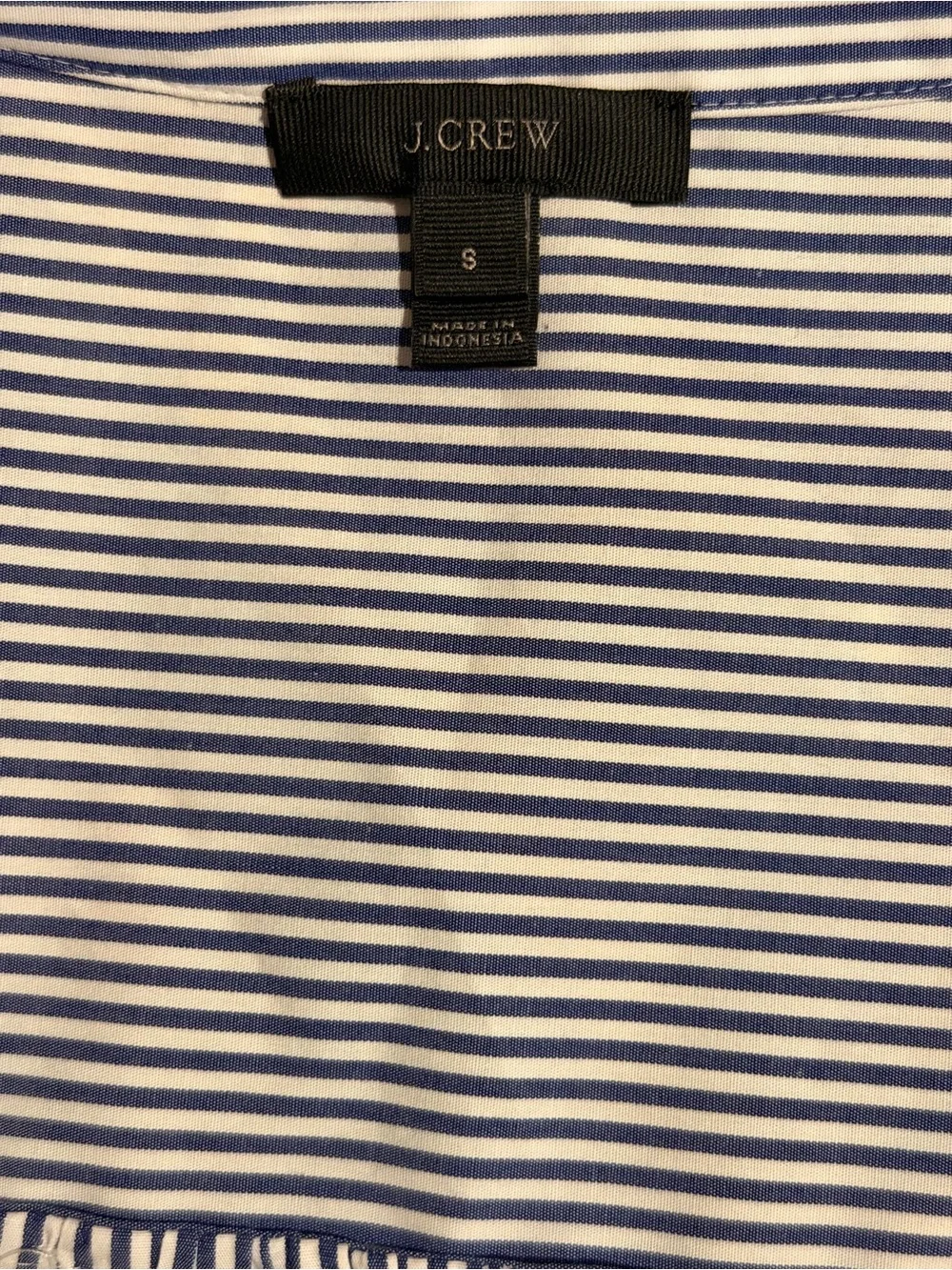 J. Crew Navy and White Striped Wrap Button-Down Blouse